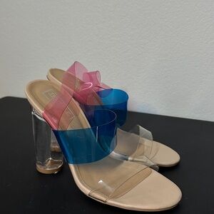 Zara transparent multi colored heels